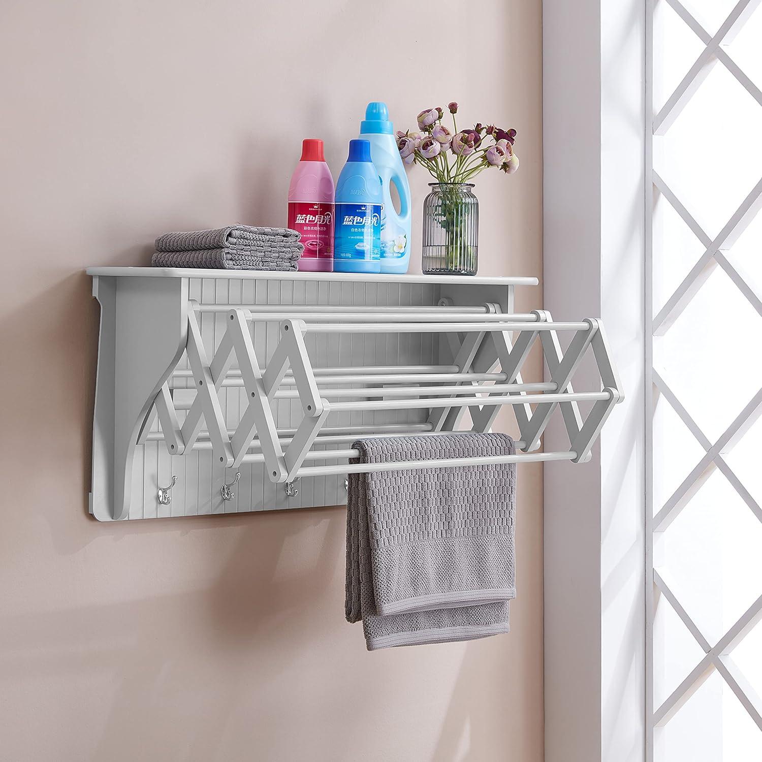 Latitude Run® Collapsible Accordion Wall Mounted Drying Rack
