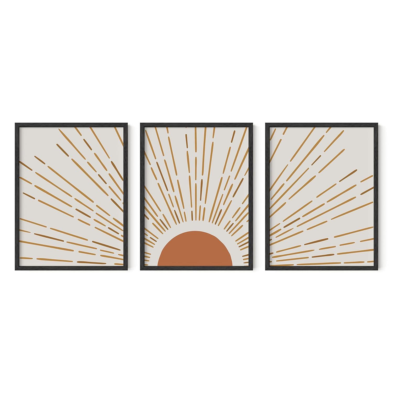 HAUS AND HUES Boho Art, Boho Pictures - Boho Pictures Wall Decor, Boho Posters, Scandinavian Wall Art, Sun Wall Art, Terracotta Wall Art Southwestern Decor Wall Art Mid Century Art (12x16 UNFRAMED)