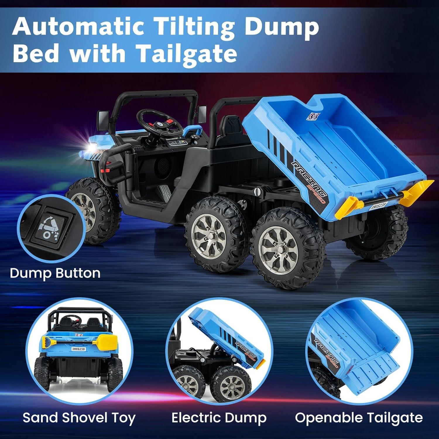 Himimi Delia Himimi 24 Voltage  Ride On Dump Truck, 2 Seater Kids UTV with Electric Dump Bed, Remote Control