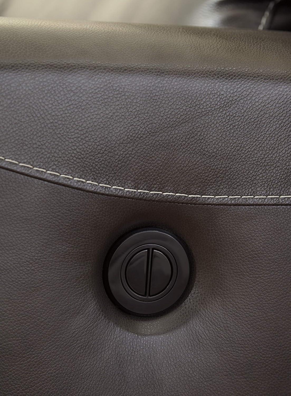 Gray Leather and Metal Oversized Recliner