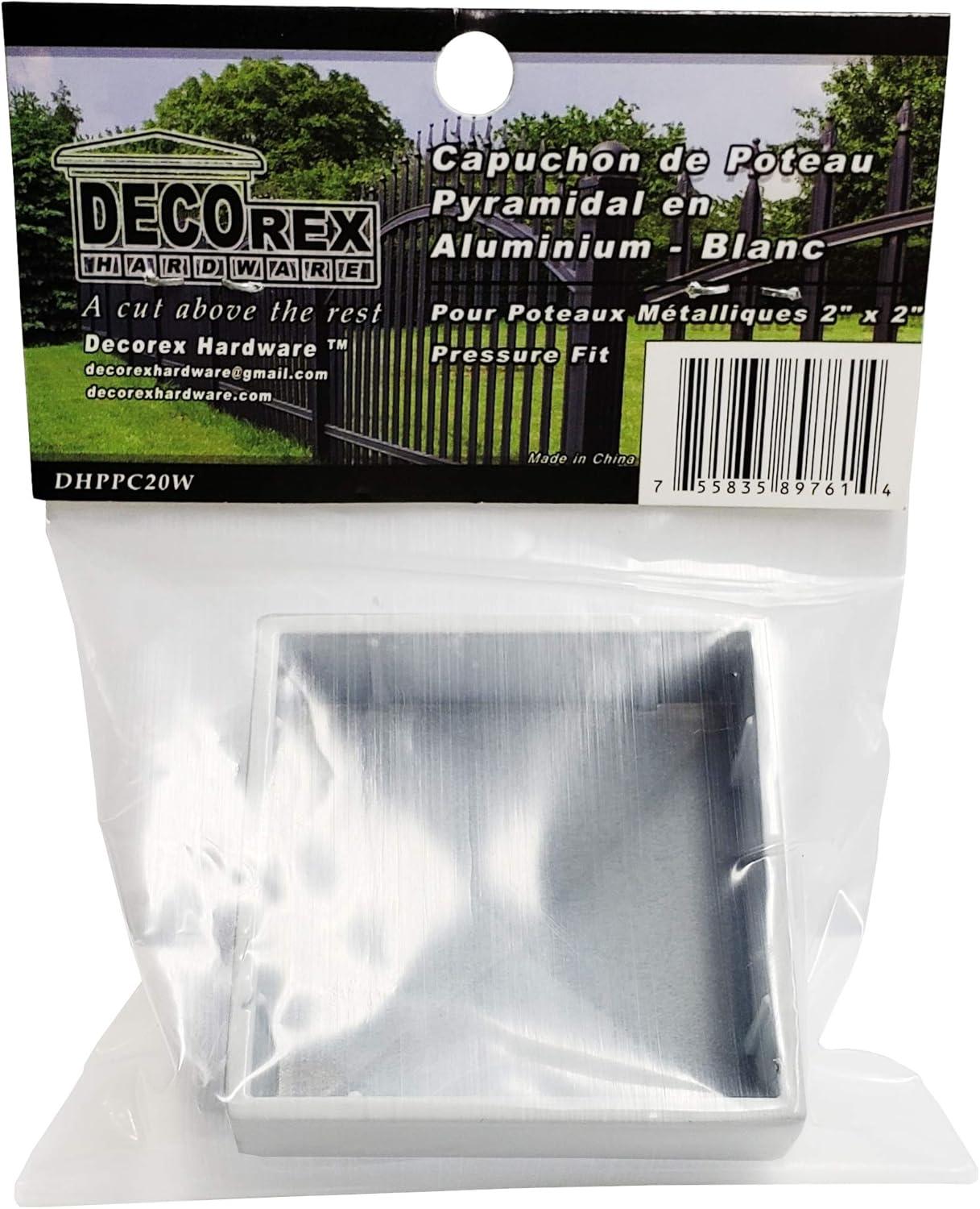 2" x 2" Aluminium Pyramid Post Cap for Metal Posts - Pressure Fit - White