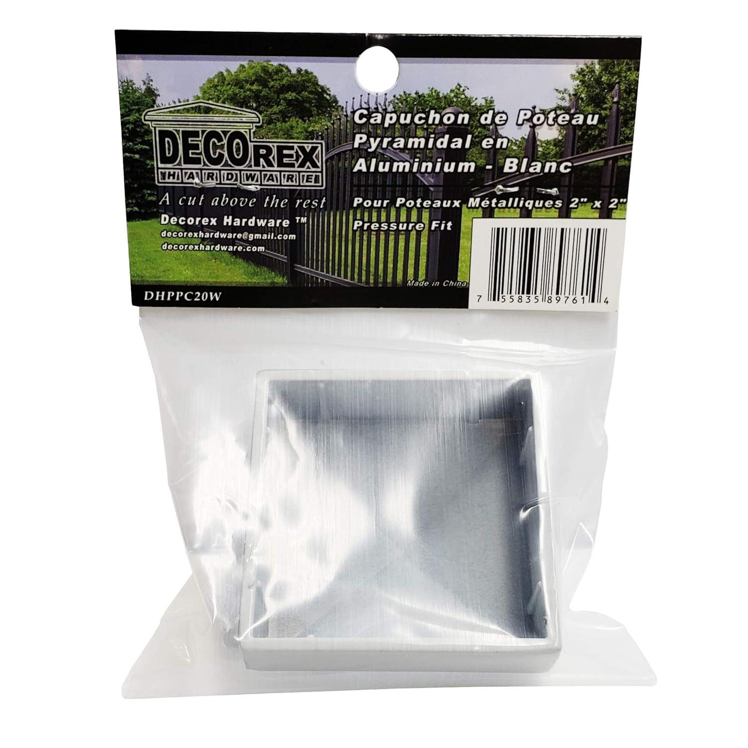 2" x 2" Aluminium Pyramid Post Cap for Metal Posts - Pressure Fit - White