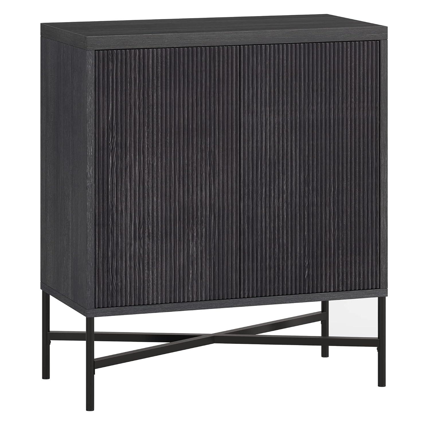 Evelyn&Zoe Brighton 28" Wide Rectangular Accent Cabinet, Charcoal Gray