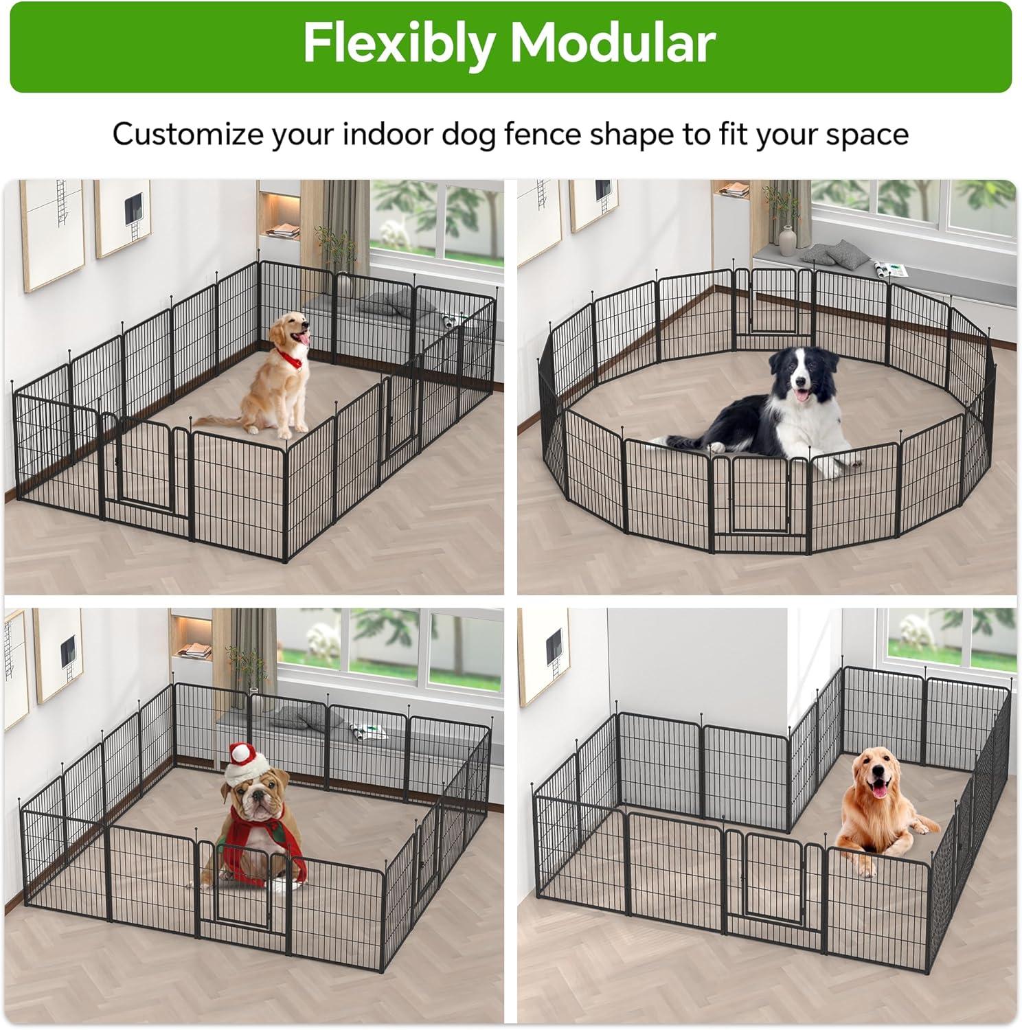 Mr IRONSTONE Dog Playpen with Anti-Rust Coating,  Dog Pen Indoor/Outdoor Pet Playpen for Foldable Dog Exercise Pens