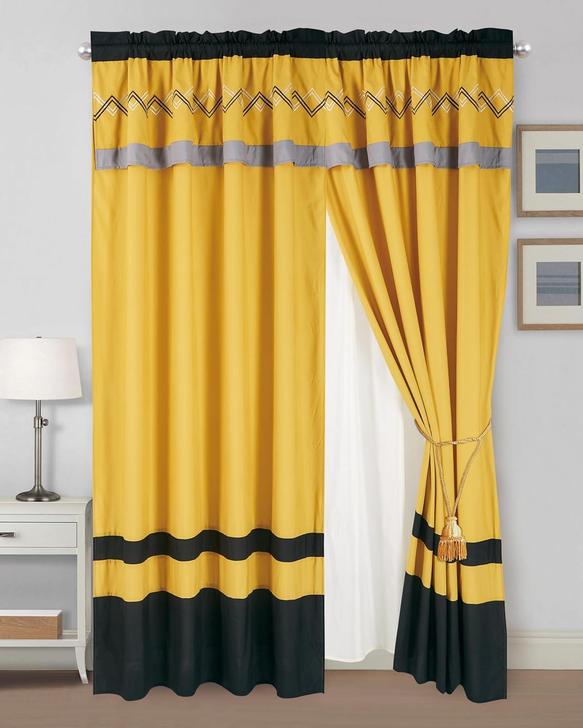 Chezmoi Collection Polyester Room Darkening Curtain Pair