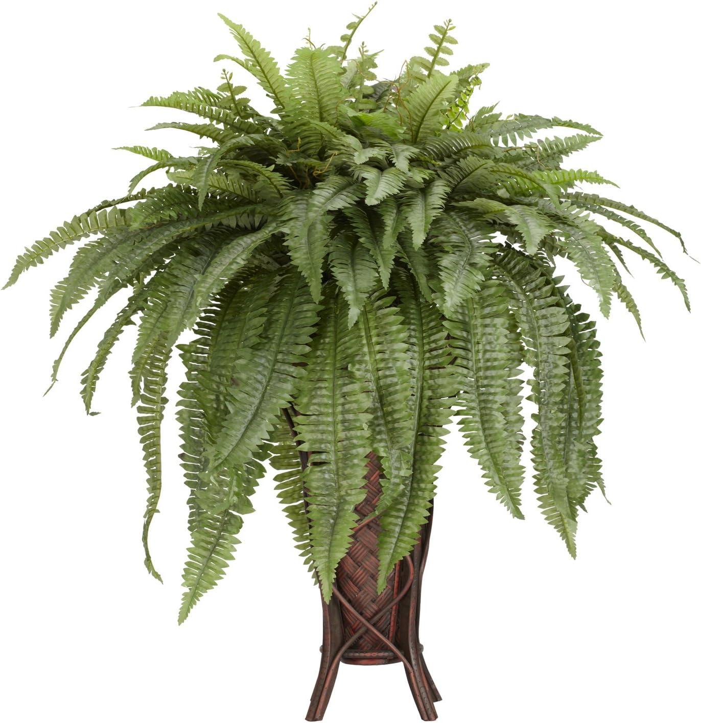 Nearly Natural Boston Fern with Stand Artificial Plant