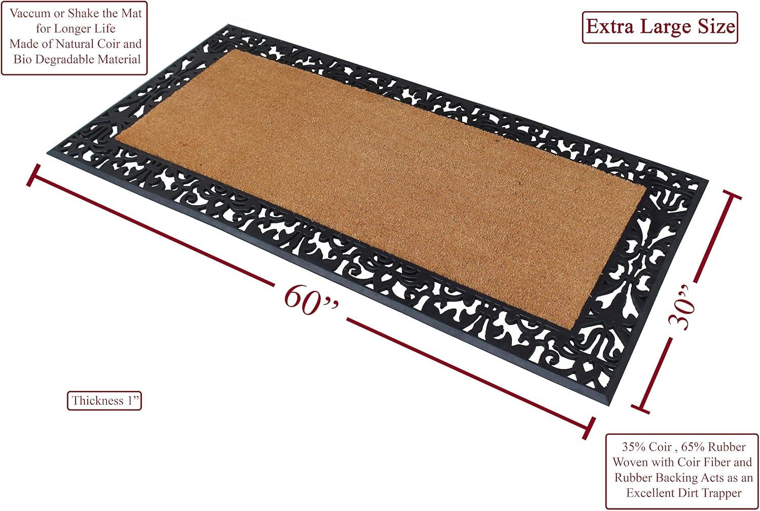 A1HC Entrance Door Mats, 30” x 60”, Durable Large Outdoor Rug, Non-Slip Welcome Doormat, Rubber Backed Low-Profile Heavy Duty Door Mat, Indoor Outdoor for Front Door, High Traffic Areas