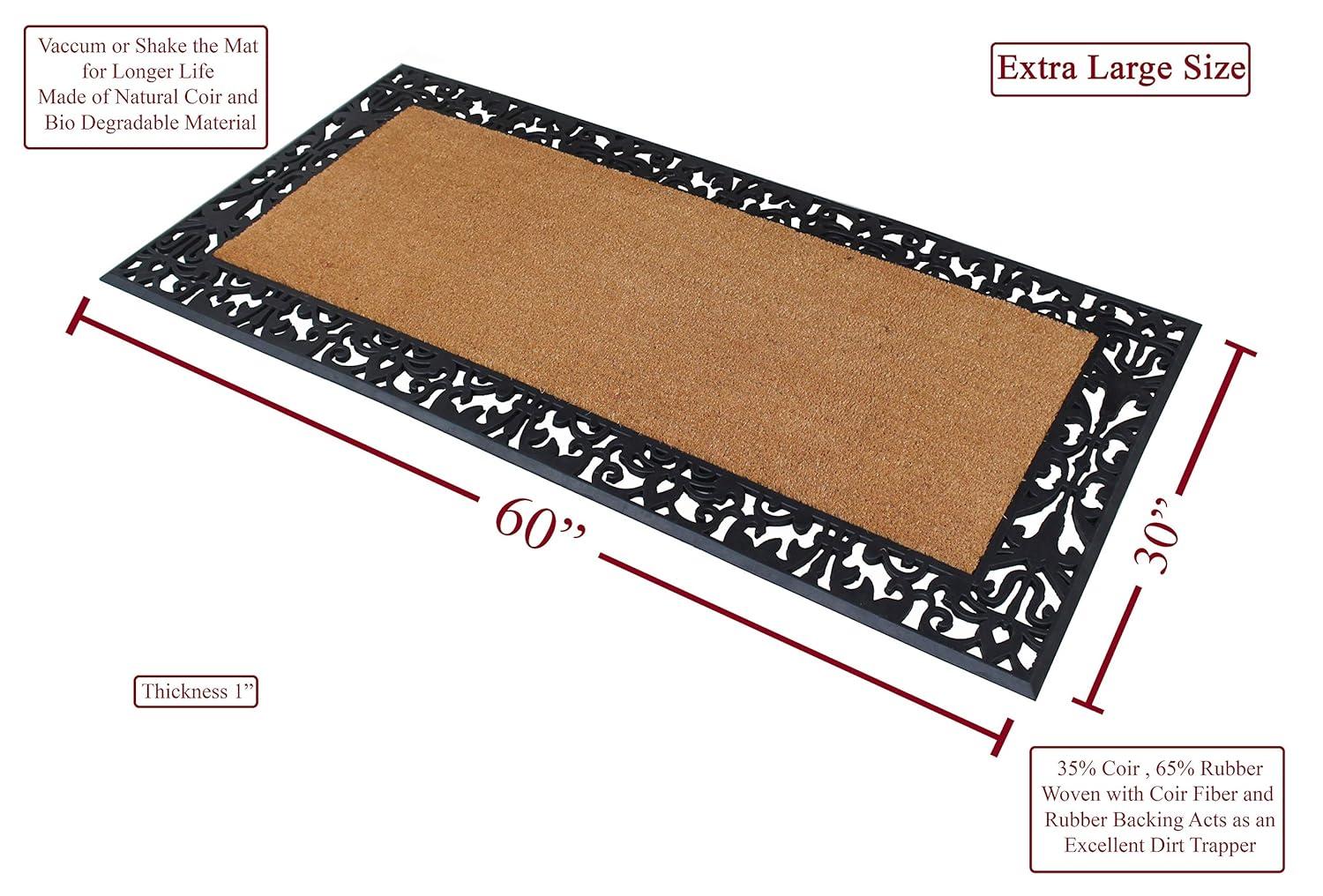 A1HC Entrance Door Mats, 30” x 60”, Durable Large Outdoor Rug, Non-Slip Welcome Doormat, Rubber Backed Low-Profile Heavy Duty Door Mat, Indoor Outdoor for Front Door, High Traffic Areas