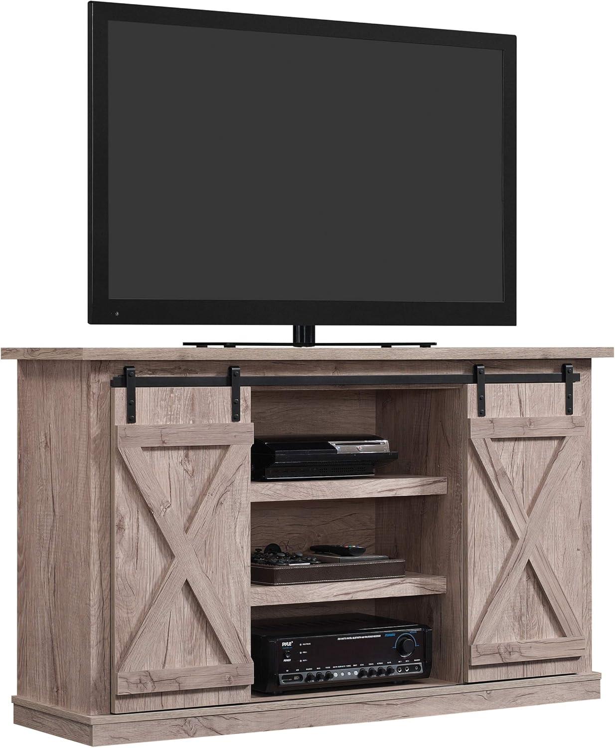 Twin Star Home Terryville Barn Door TV Stand for TVs up to 60", Dark Gray