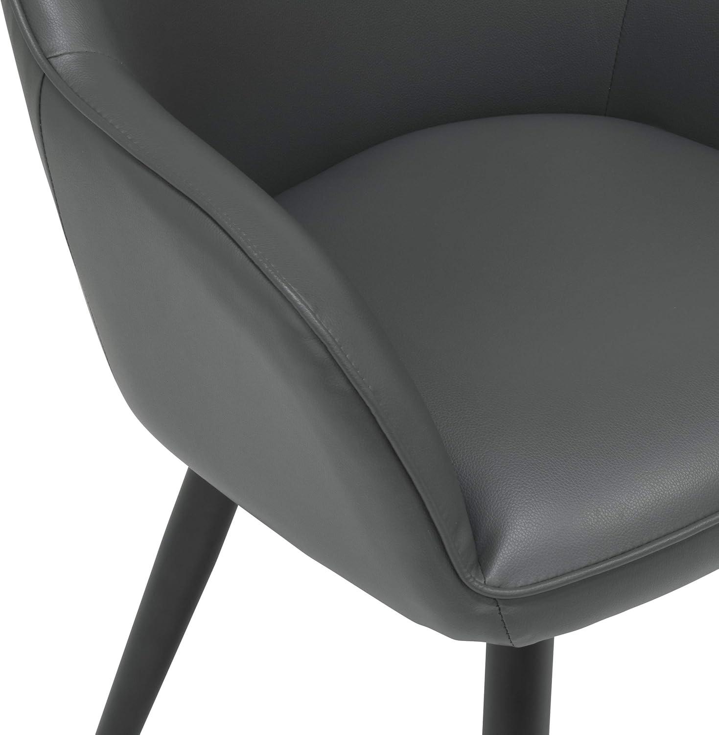 Dome Swivel Office/Dining/Guest Accent Chair with Arms Blended Leather Smoke Gray - Studio Designs Home: Metal Frame, Bonded Leather Upholstery