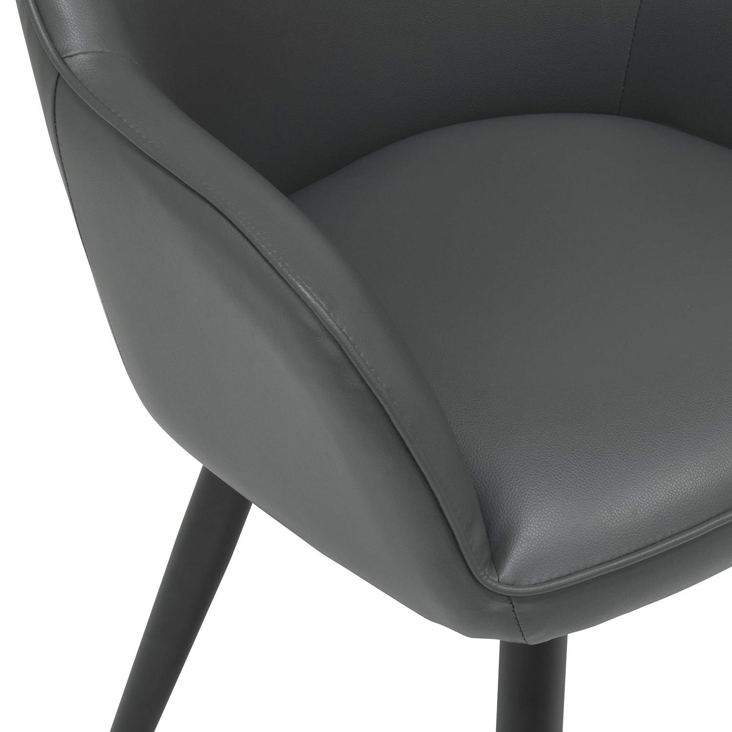 Dome Swivel Office/Dining/Guest Accent Chair with Arms Blended Leather Smoke Gray - Studio Designs Home: Metal Frame, Bonded Leather Upholstery