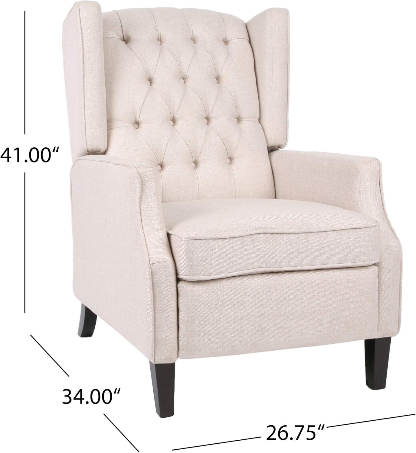 Keating Traditional Wingback Recliner: Pushback, Tufted, Plywood Frame - Christopher Knight Home