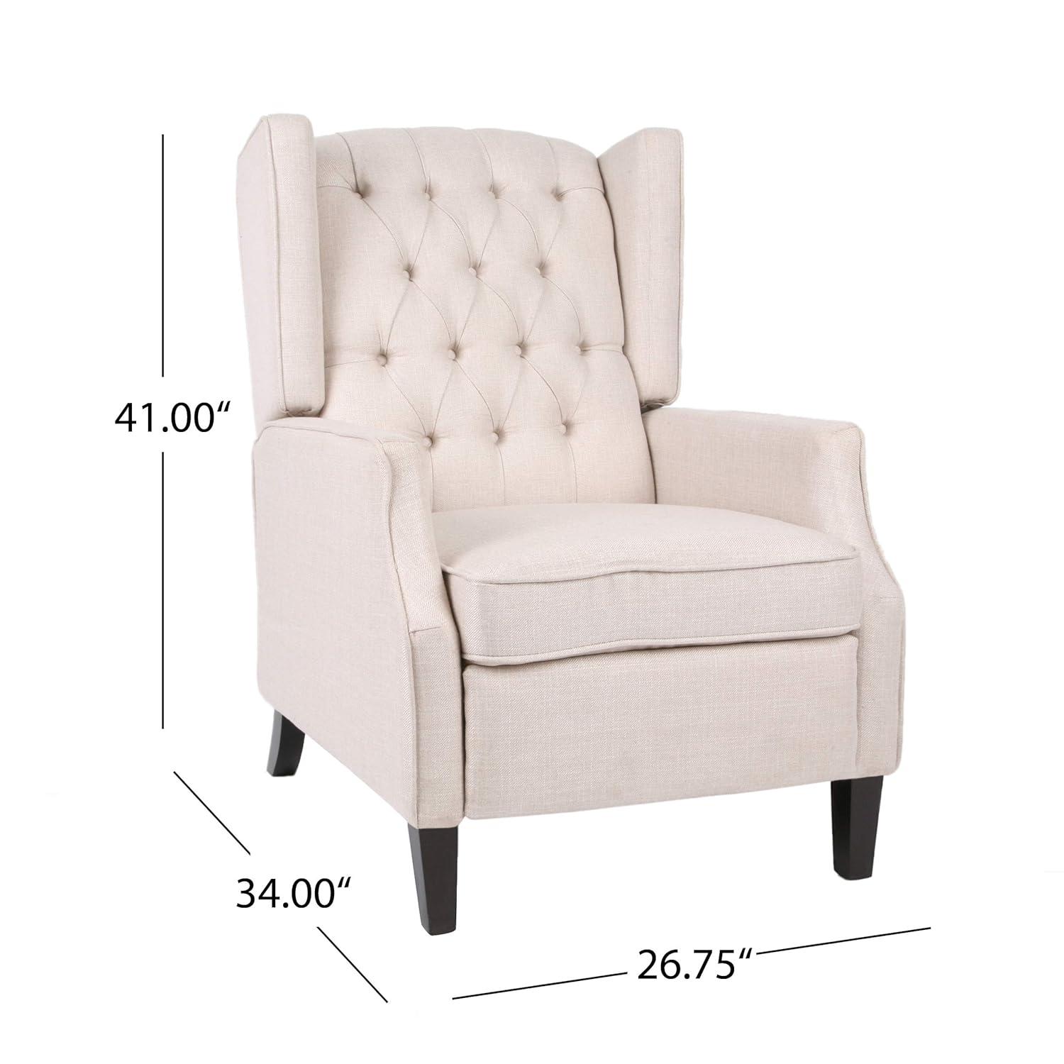Keating Traditional Wingback Recliner: Pushback, Tufted, Plywood Frame - Christopher Knight Home