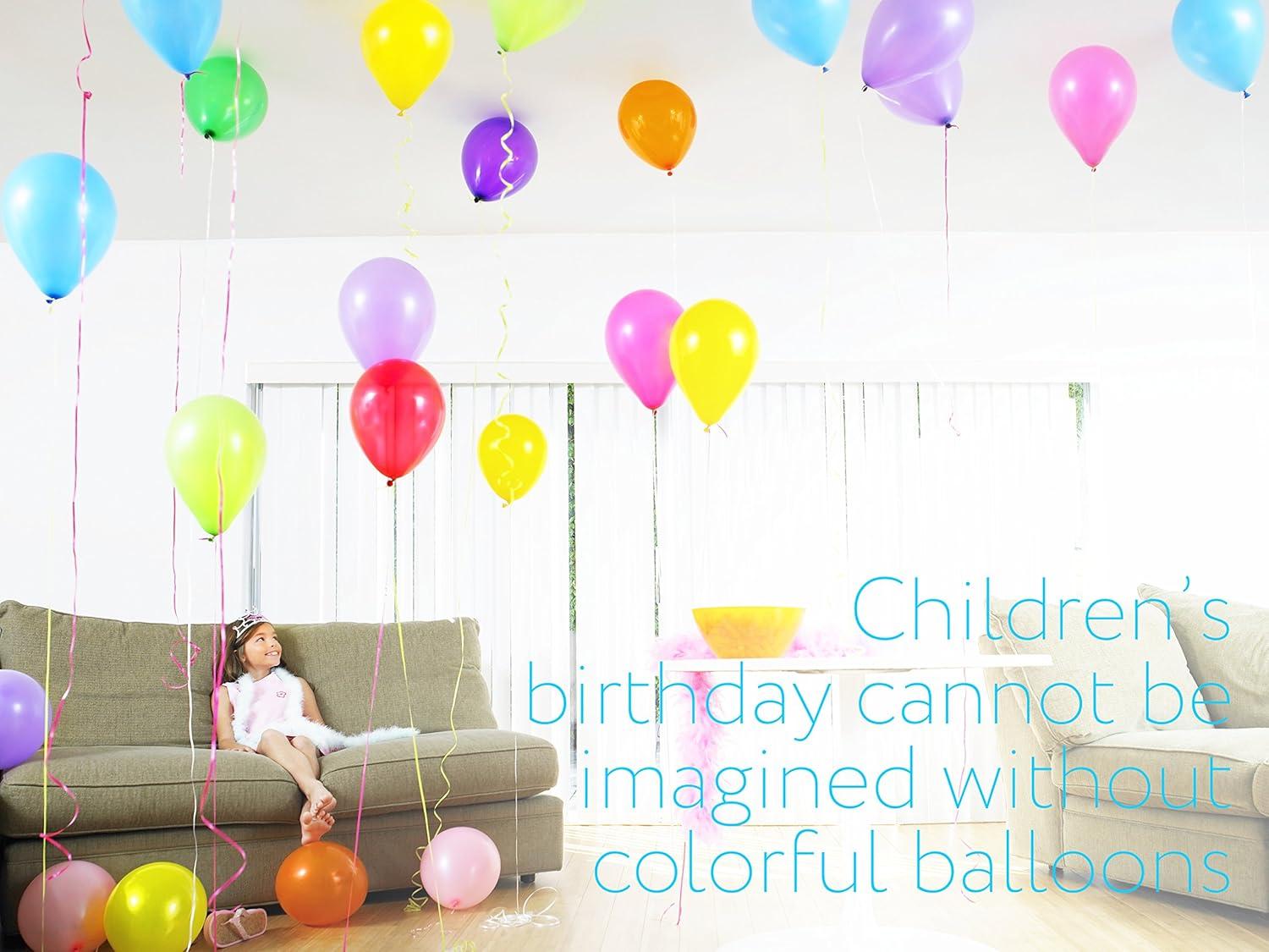 Dusico® Balloons Rainbow Set (100 Pack) 12 Inches, Assorted Bright Colors, Made With Strong Multicolored Latex, For Helium Or Air Use. Kids Birthday Party Decoration AccessoryS301