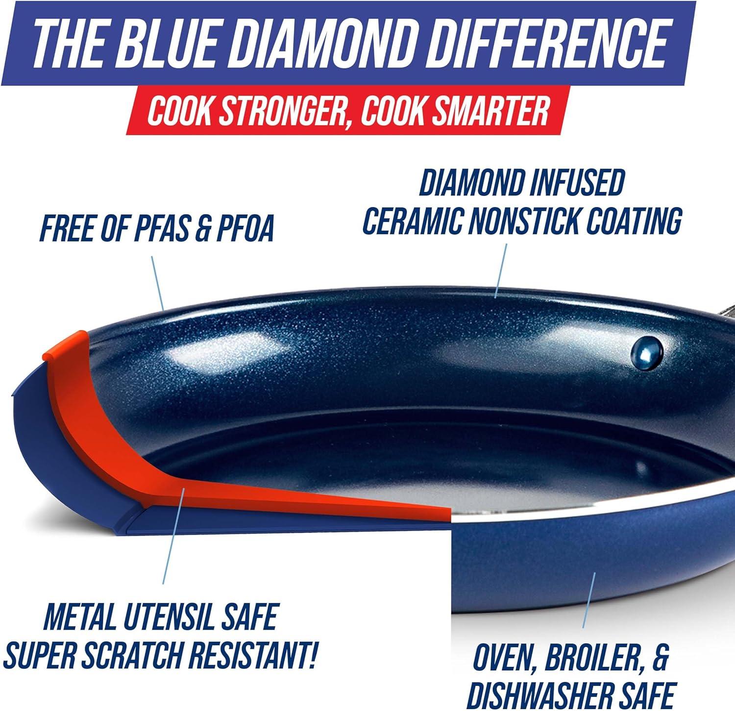Blue Diamond Blue Diamond 5 qt. Non-Stick Saute Pan with Lid