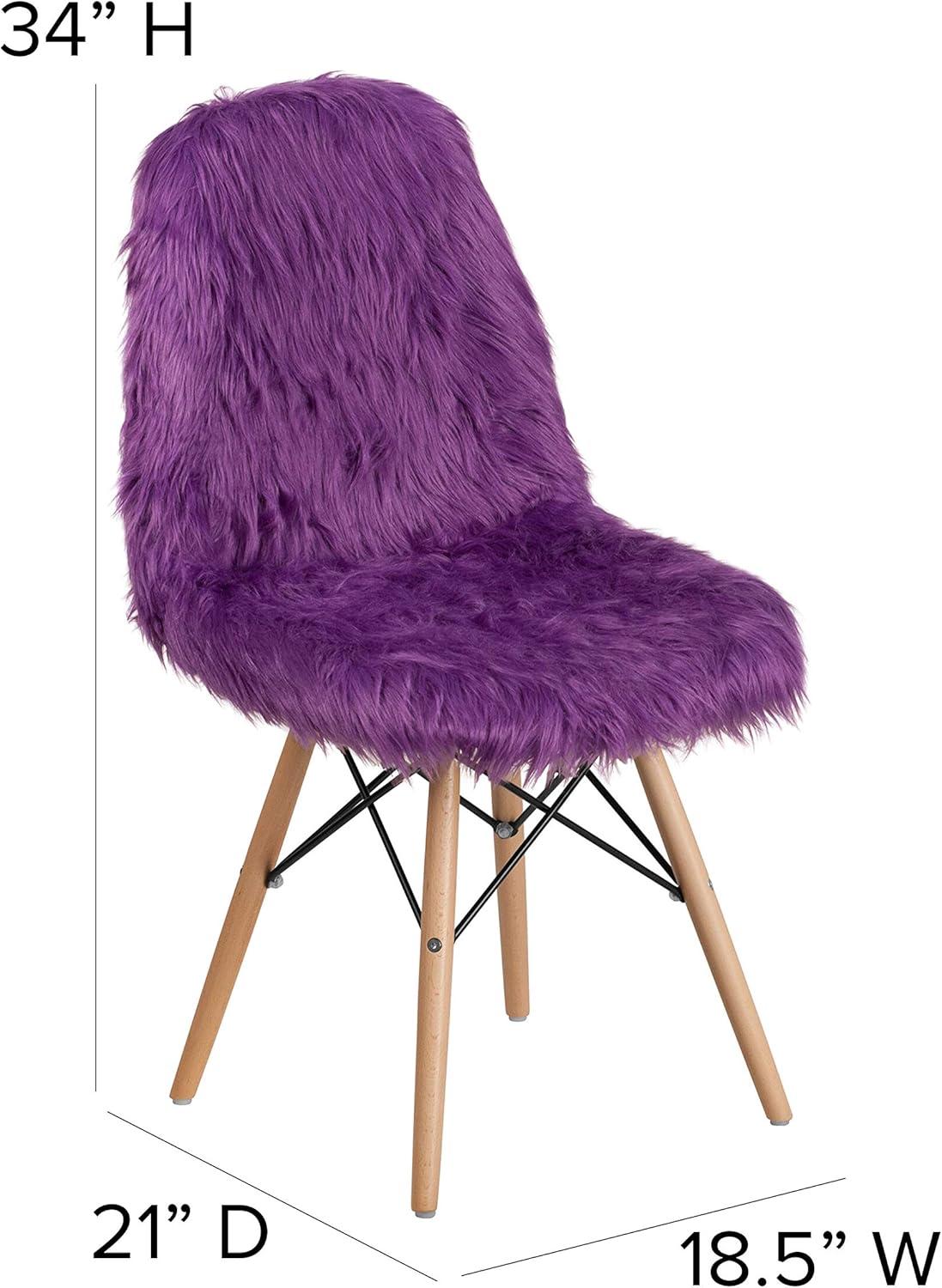 Flash Furniture Shaggy Dog Purple Accent Chair