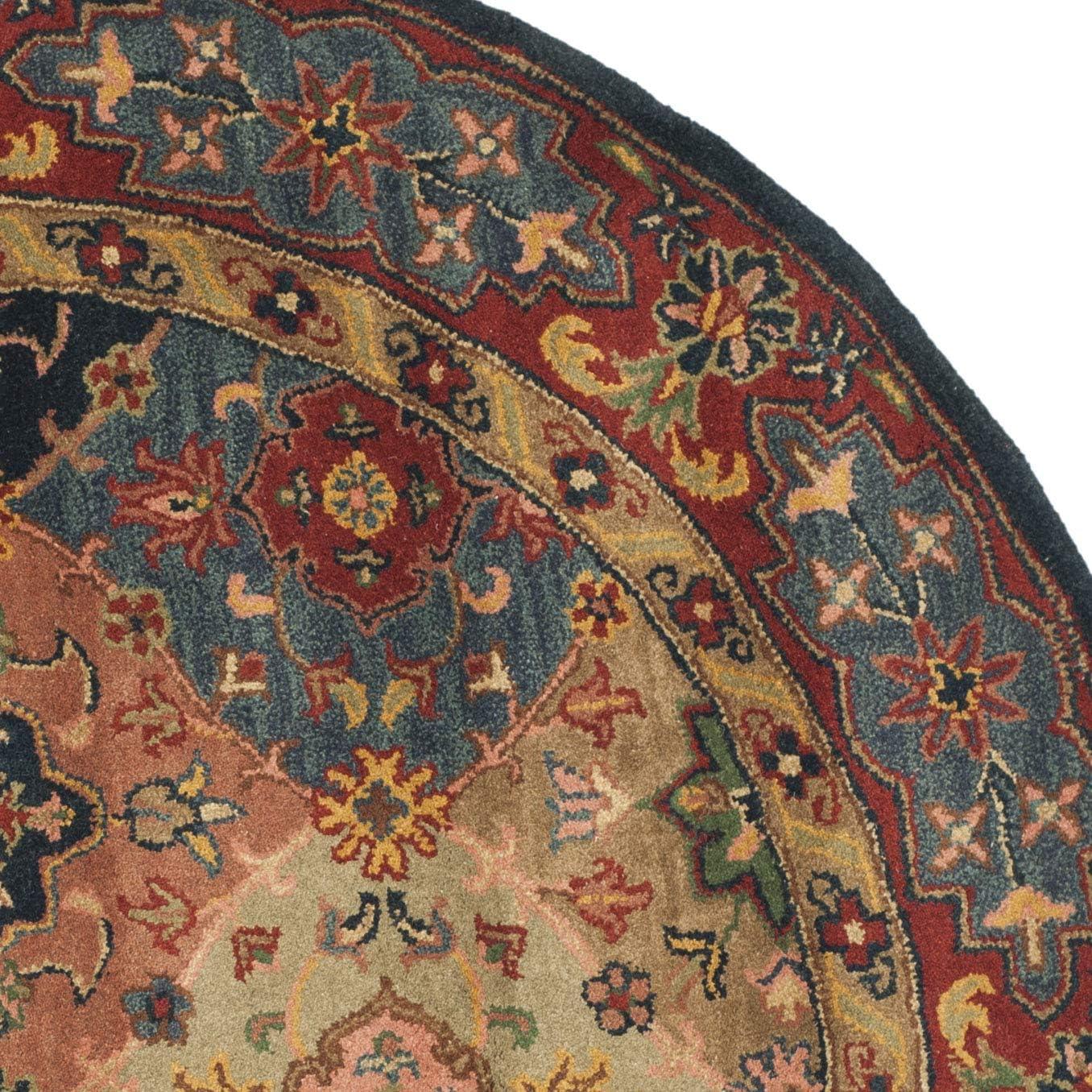 Heritage HG926 Hand Tufted Area Rug - Red/Multi - 6' Round - Safavieh.