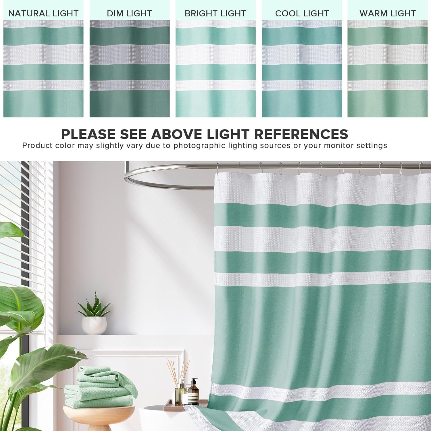 Spa Waffle Shower Curtain with 3M Treatment