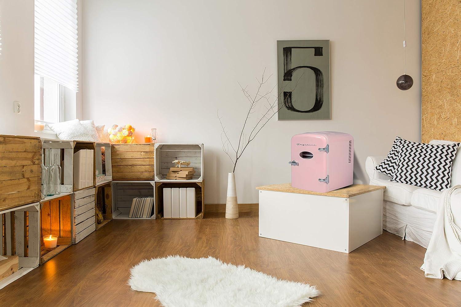 Frigidaire Retro Mini Fridge Cooler, Holds Up to 9 Cans, Portable Fridge for Car, Office, Bedroom, Dorm Room