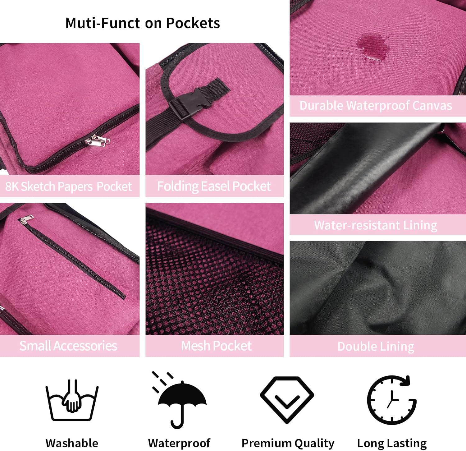 Pink 18 x 24 Oxford Fabric Artist Portfolio Backpack