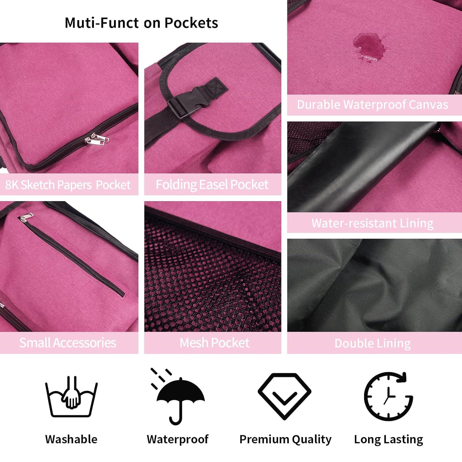 Pink 18 x 24 Oxford Fabric Artist Portfolio Backpack