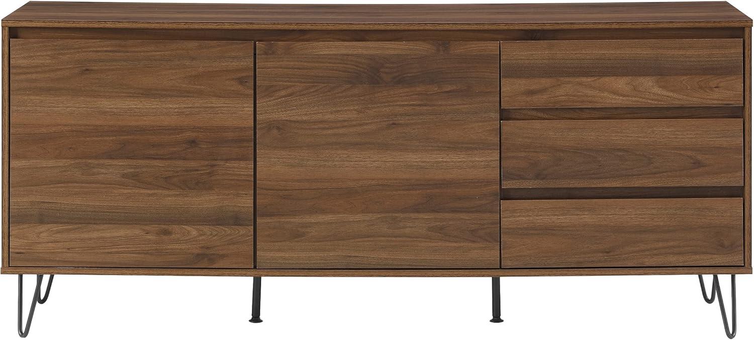 Teagan Brown Oak Mid Century Record Storage Sideboard Cabinet