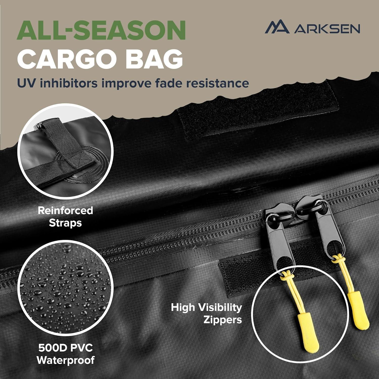 Arksen 60" Cargo Hauler Carrier Hitch Mounted Luggage Basket with Cargo Bag Combo