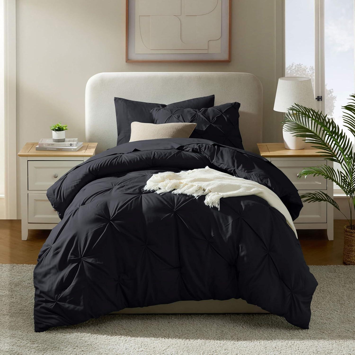 Bed-in-A-Bag Pleated Comforter Set with Bed Sheets