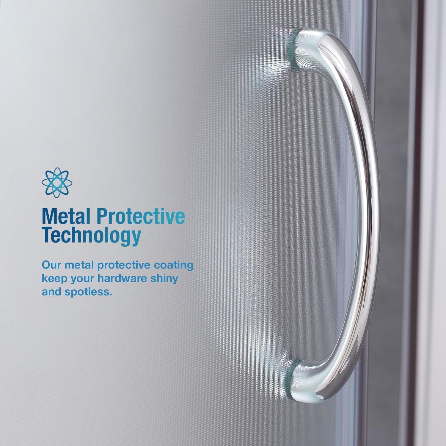 Ove Decors OVE Decors Breeze Premium 33 in. Round Shower Kit w/ Frosted, Base in Chrome Finish BREEZE 32 FROSTED GLASS KIT