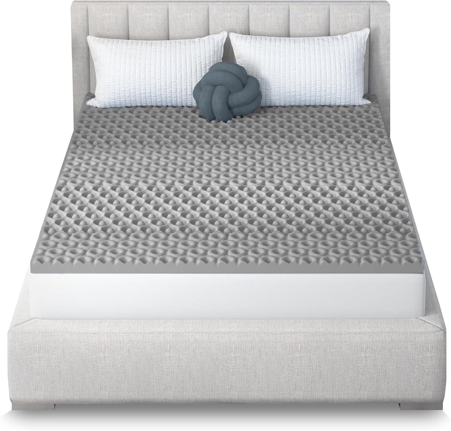 Vibe 2” Cool Pod Convoluted Gel Memory Foam Mattress Topper, Full