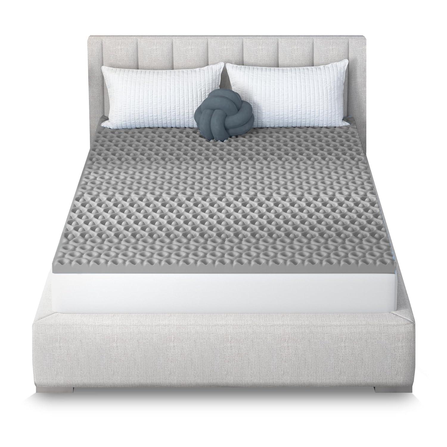 Vibe 2” Cool Pod Convoluted Gel Memory Foam Mattress Topper, Full