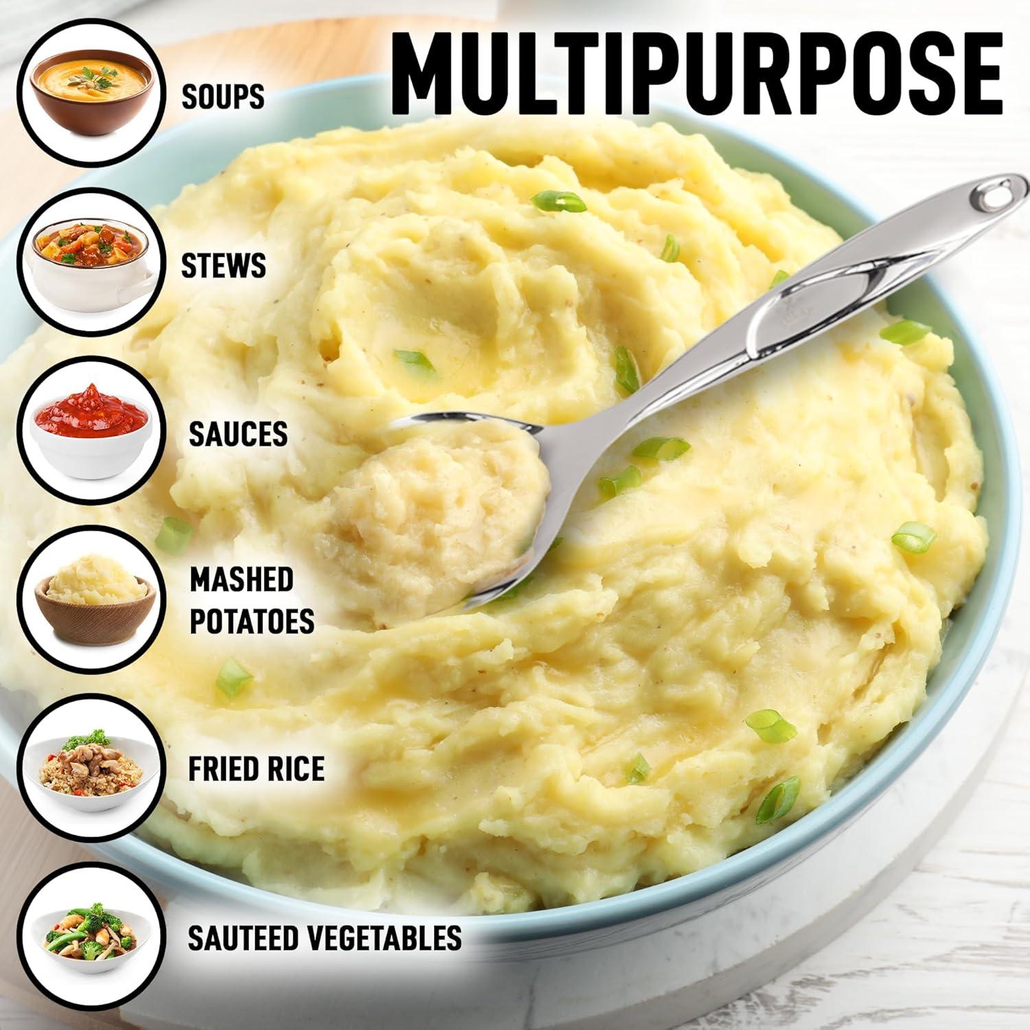 Large Stainless Steel Serving Spoon with Ergonomic Handle