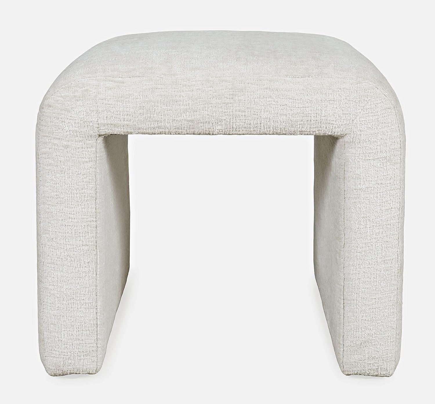 Jofran Sophia Modern Luxury Curved Upholstered Jacquard Petite Ottoman Bench - Set of 2