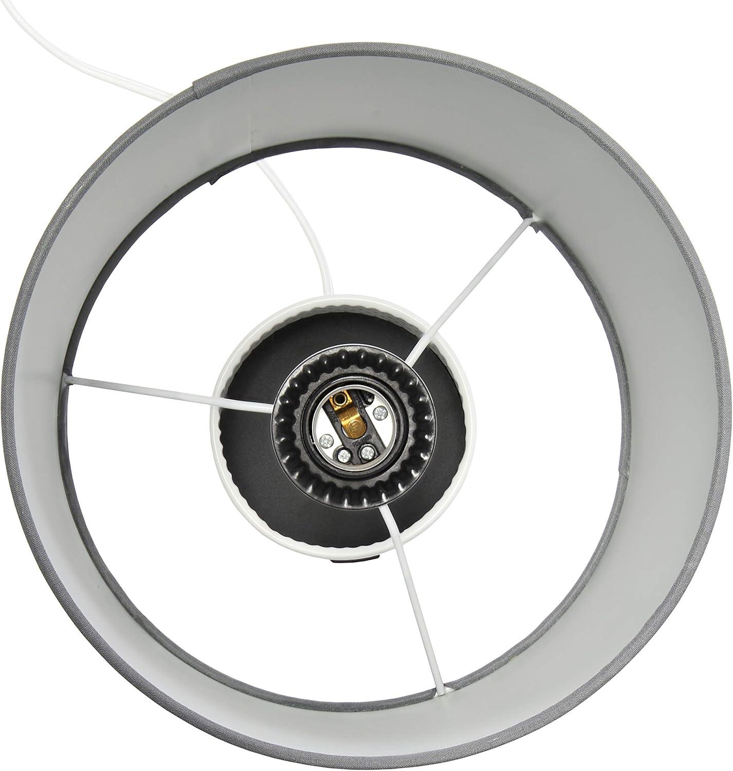 Hammered Metal Organizer Table Lamp with USB Port & Pull Chain - Simple Designs: ETL Listed, No Assembly Required