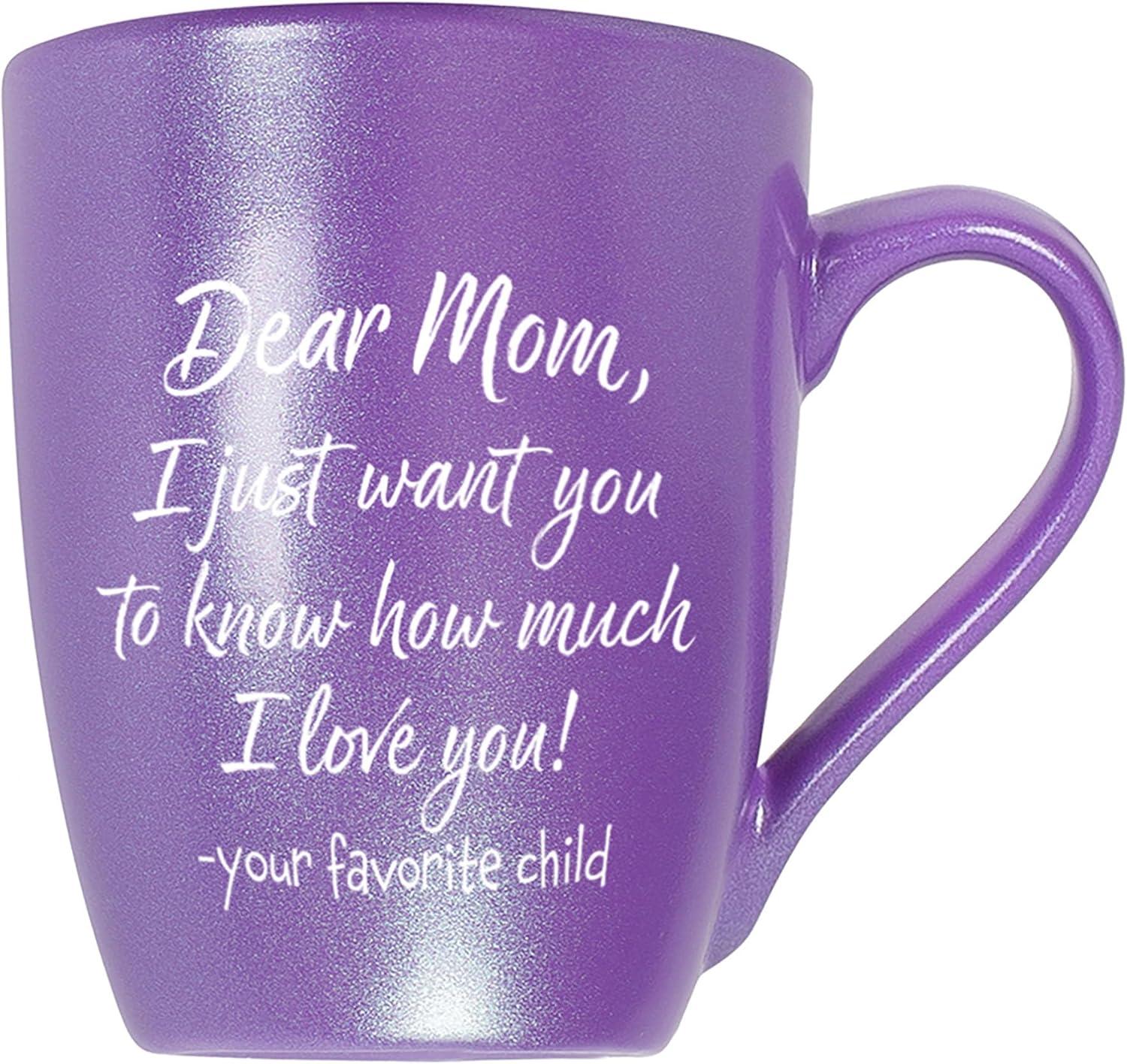 Elanze Designs Dear Mom I Love You - Your Favorite Child Passion Purple 10 ounce New Bone China Coffee Cup Mug