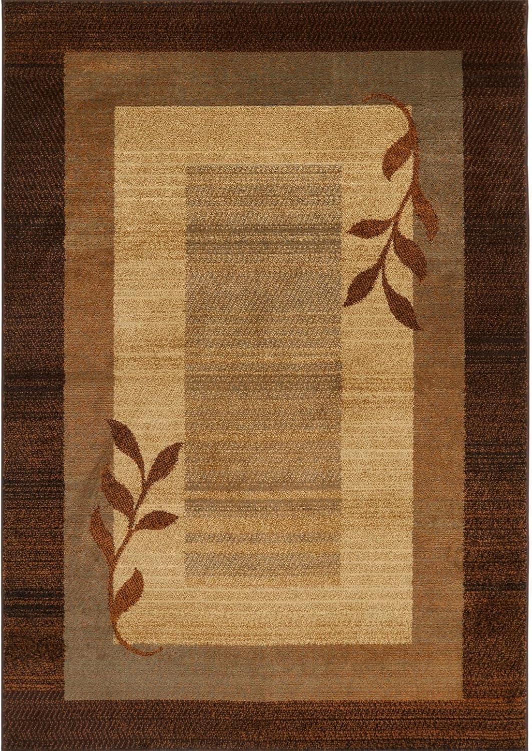 Home Dynamix Royalty Clover Contemporary Geometric Border Area Rug, Brown/Blue, 43"x62"