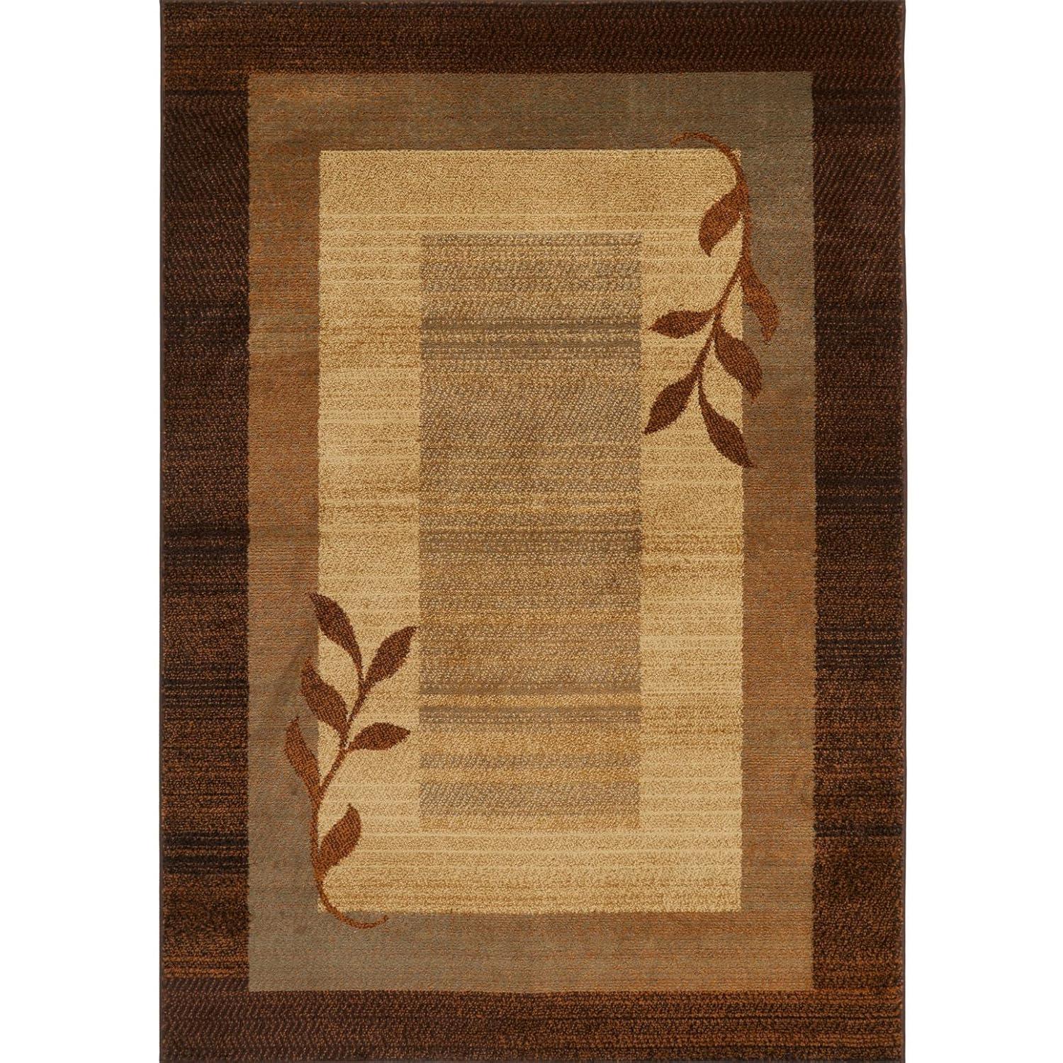 Home Dynamix Royalty Clover Contemporary Geometric Border Area Rug, Brown/Blue, 43"x62"