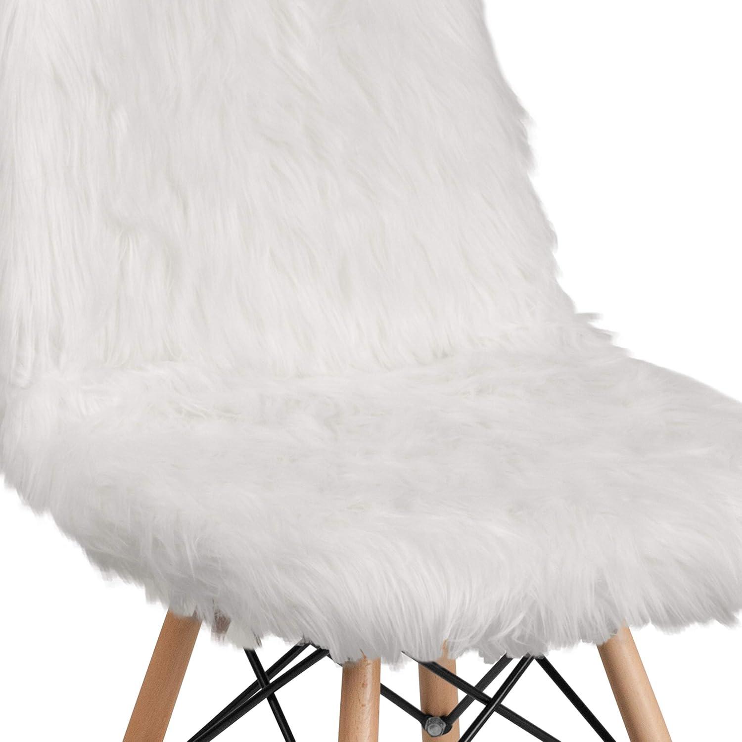 Flash Furniture Shaggy Dog White Accent Chair