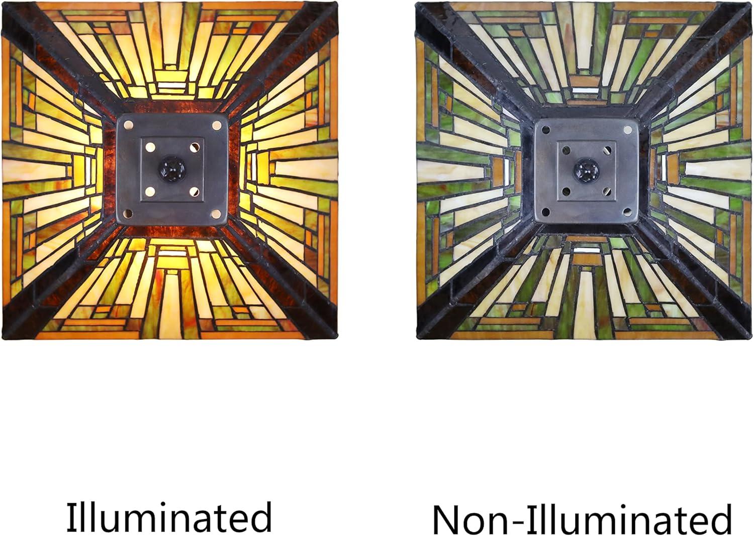 Chloe Lighting Innes Mission Tiffany-Style Blackish Bronze 1 Light Table Lamp 12" Wide