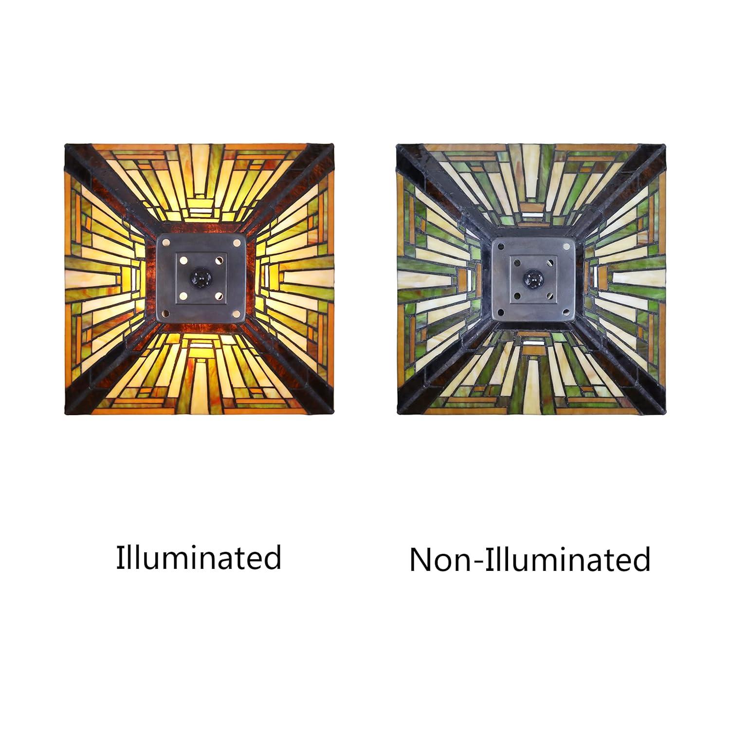 Chloe Lighting Innes Mission Tiffany-Style Blackish Bronze 1 Light Table Lamp 12" Wide