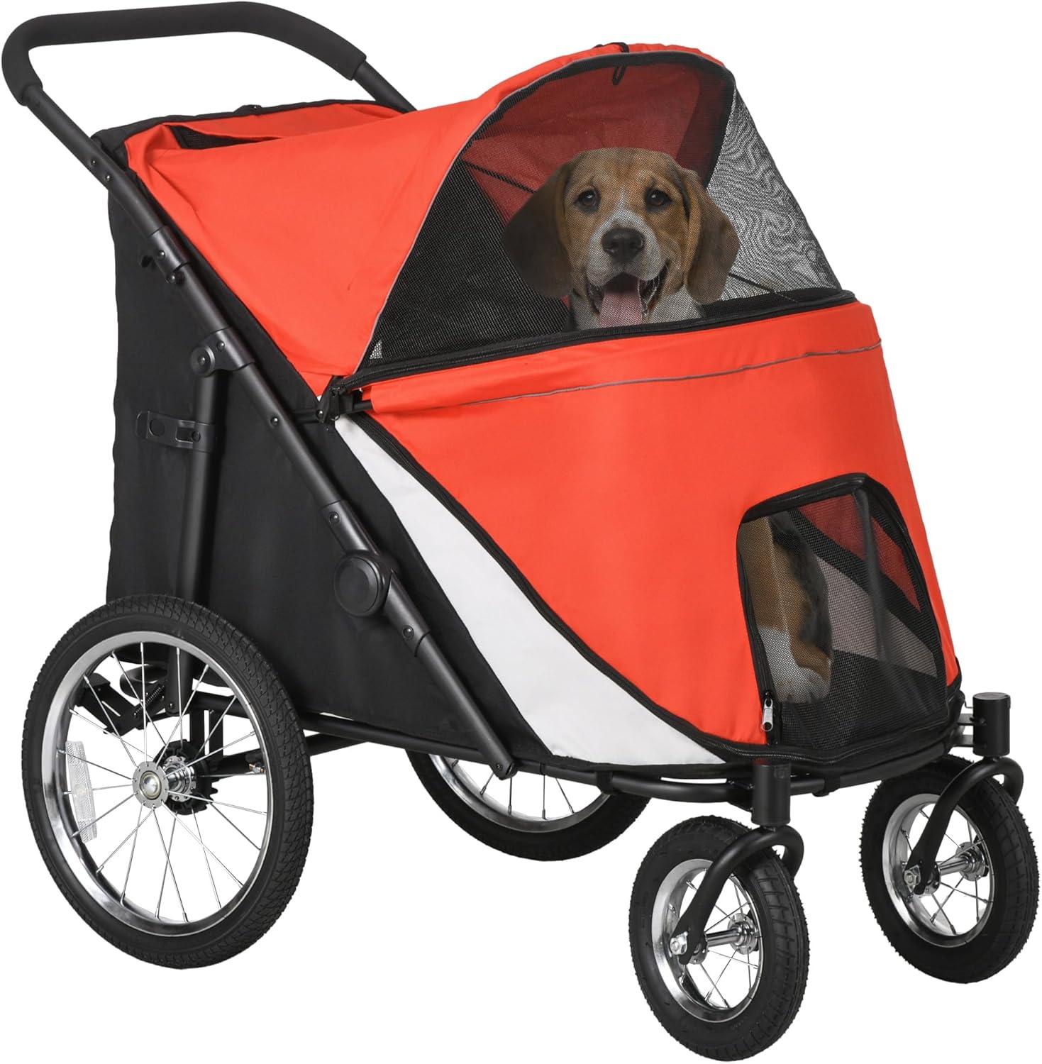Pet Stroller for Medium and Large Dogs and Cats,Easy Fold Dog Stroller with Storage Bags,for Outdoor