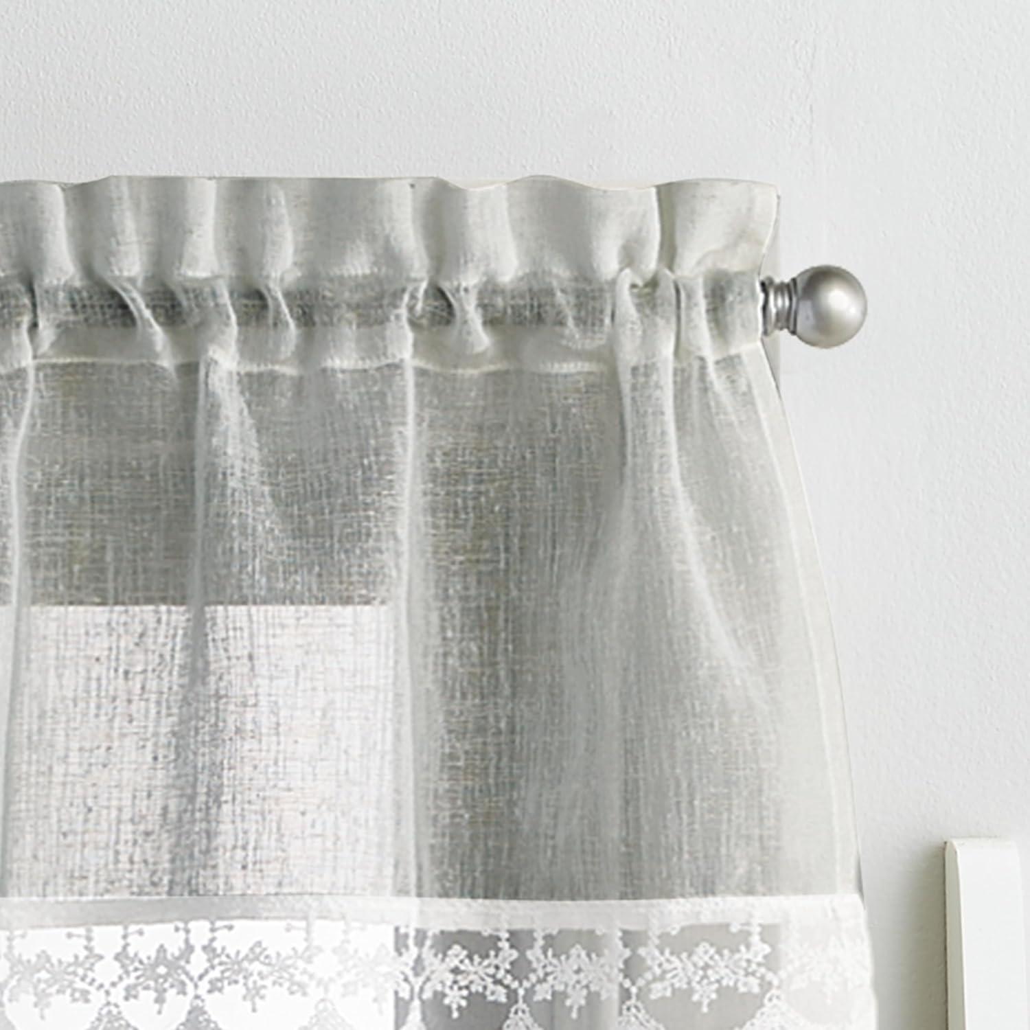 Rosalind Wheeler Juniata Tailored 55'' W Kitchen Curtain in Gray (Set of 3)