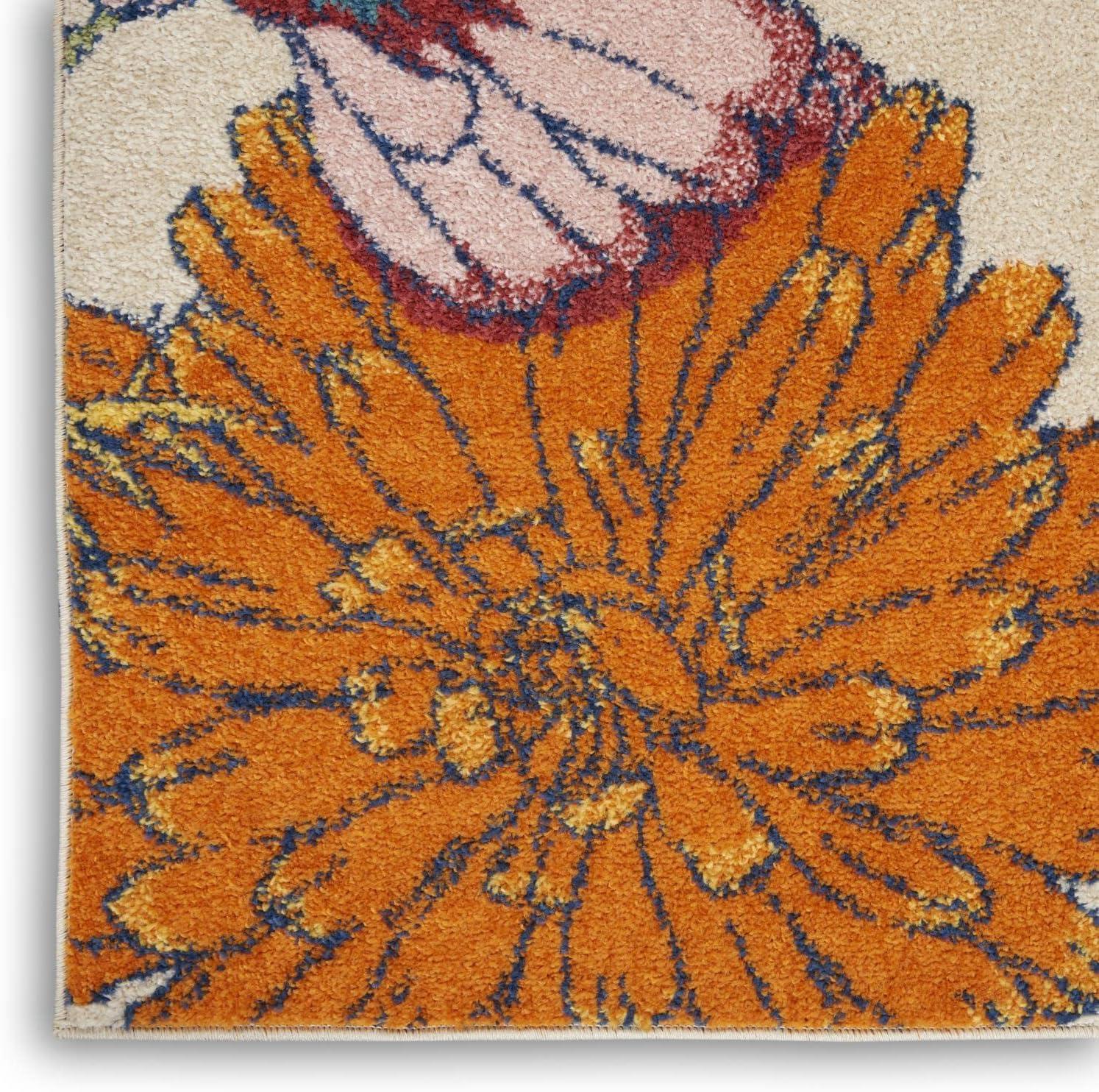 Nourison Allur Oversized Flowers Indoor Area Rug Ivory Multicolor 4' x 6'