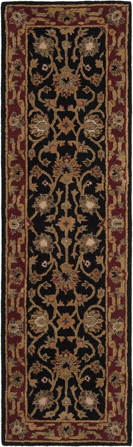 Heritage HG112 Handmade Runner Rug - 2'3"x8' - Black/Red - Safavieh