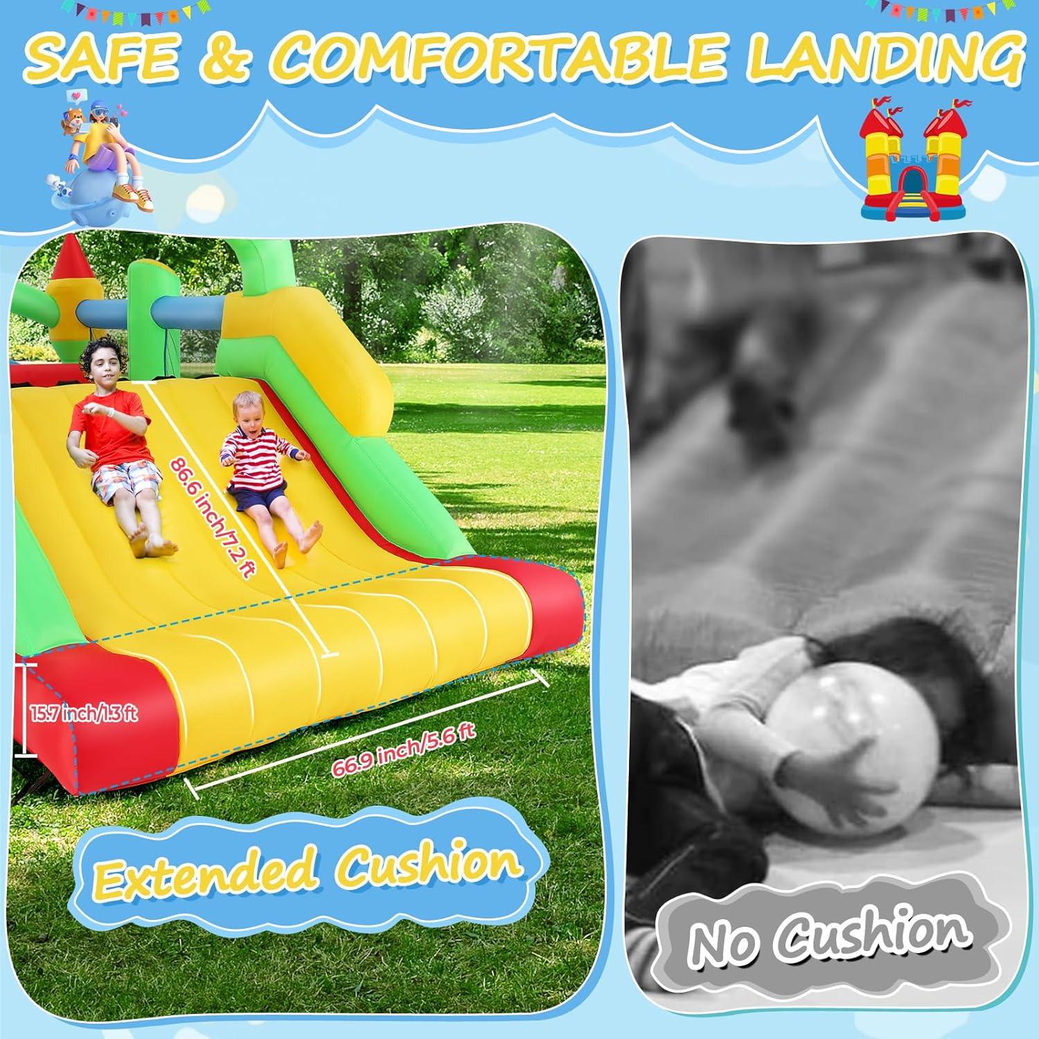 Whubefy Bounce House for Big Kids 8-12, 18 x 8.2FT Kids 3-6 Inflatable Obstacle Course w/Dual Tunnels, Large Slide, Climbing, Obstacles and Bounce Area Castle for Birthday Party, Fun Racing Game