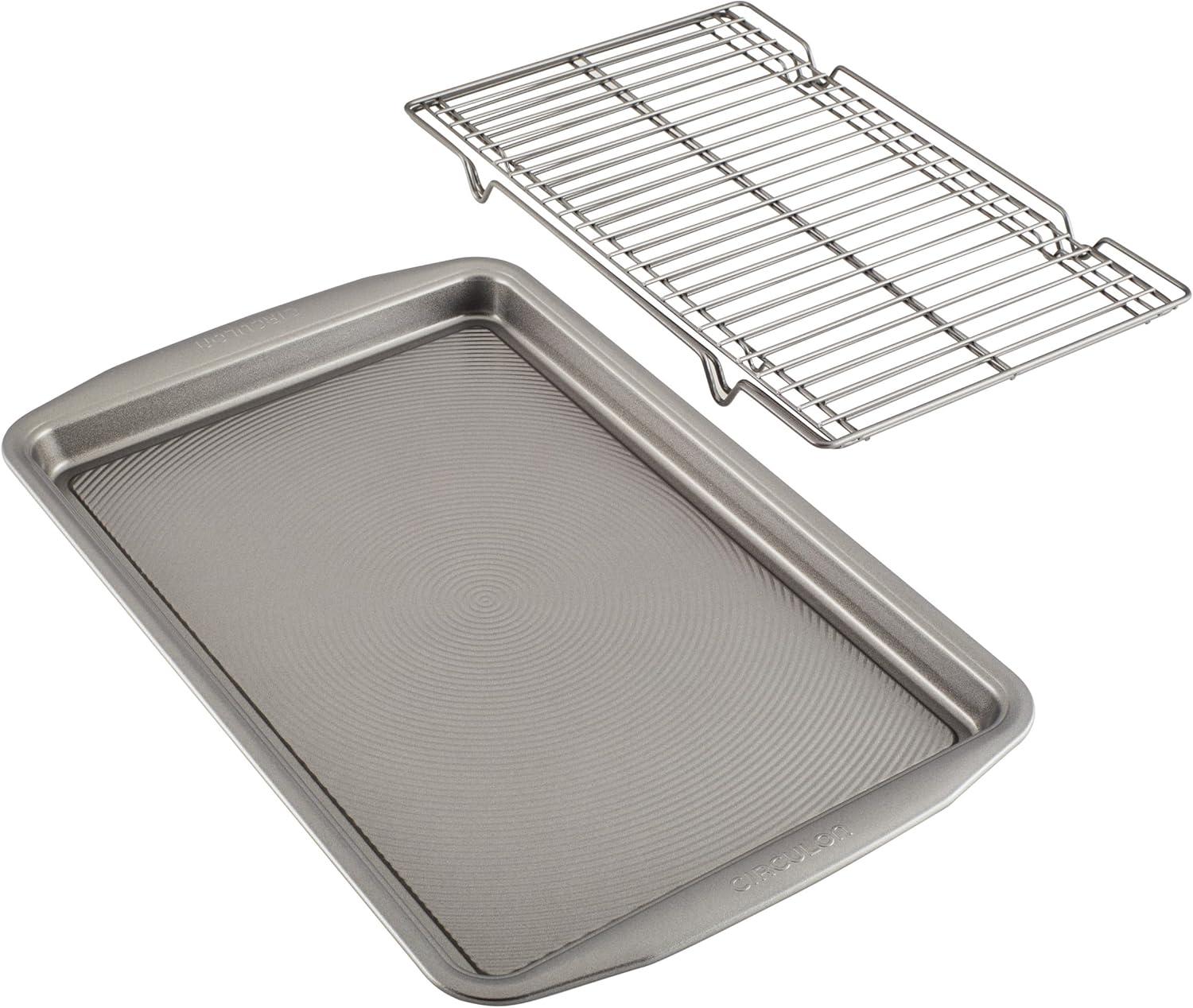 Circulon Bakeware Baking Sheet Pan and Cooling Rack Set, 3 Piece