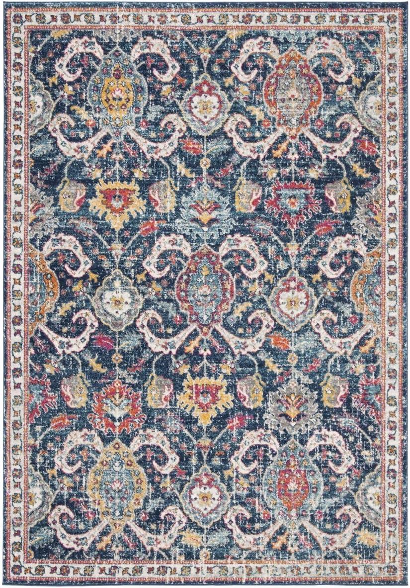 Evoke EVK255 Power Loomed Area Rug - Navy/Fuchsia - 5'3"x7'6" - Safavieh.