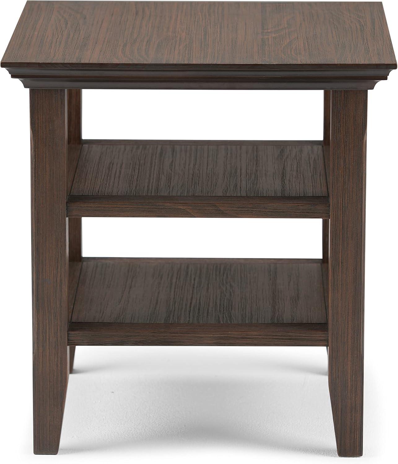 Simpli Home Acadian Solid Wood Transitional Table with Open Shelves