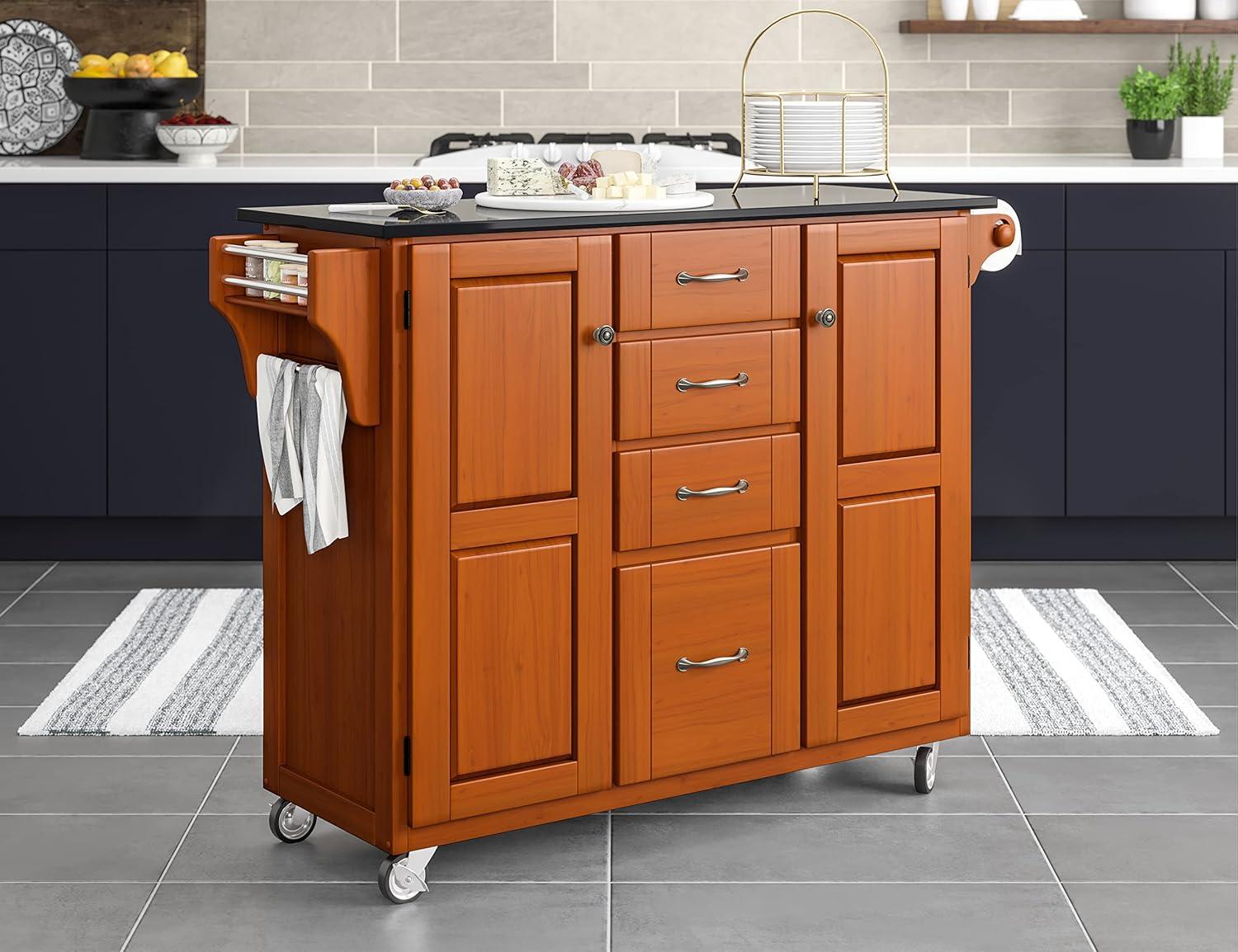 Homestyles Create-a-Cart Wood Rolling Kitchen Cart in Brown