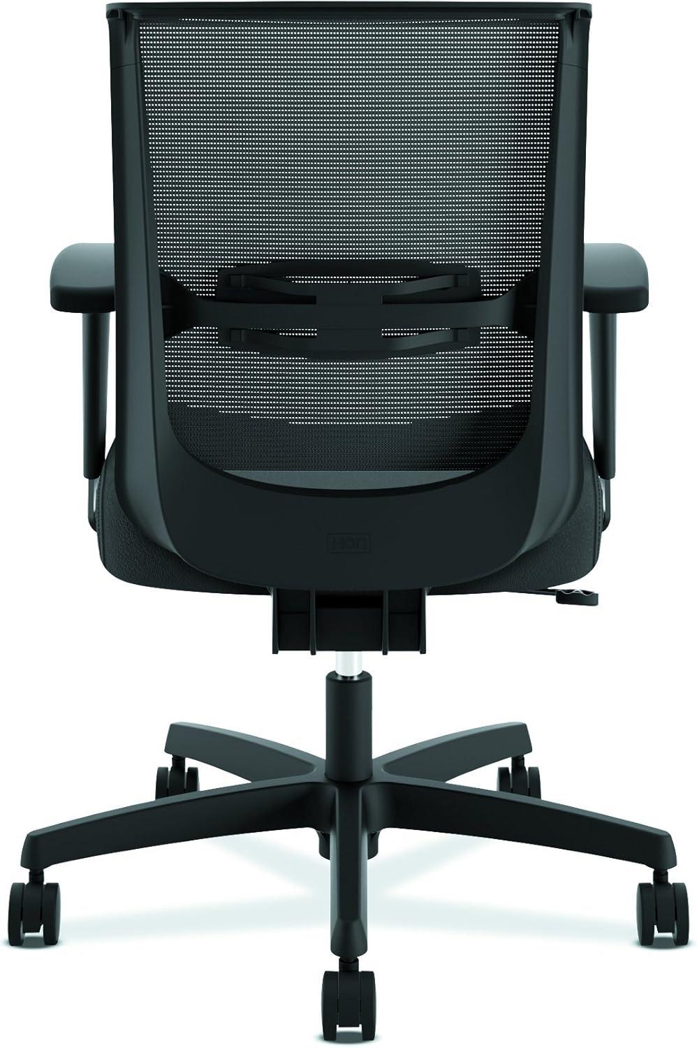 Convergence Mid-Back Task Chair with Swivel-Tilt Control Supports up to 275 lbs, Vinyl, Black Seat/Back, Black Base